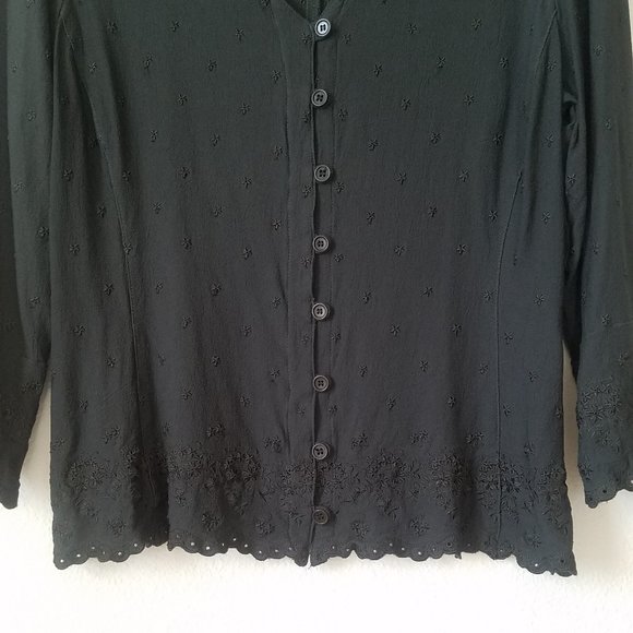 Johnny Was Jade/Gray Boho Top - Picture 4 of 15